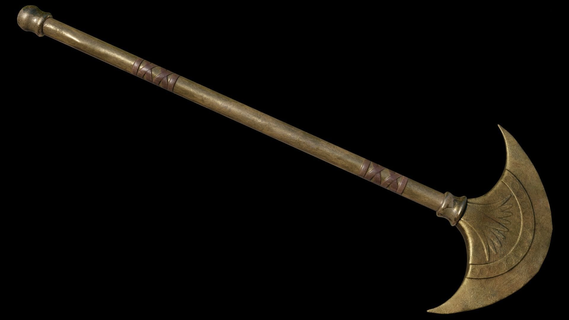 Egyptian Palm Axe Low-poly 3D model_5