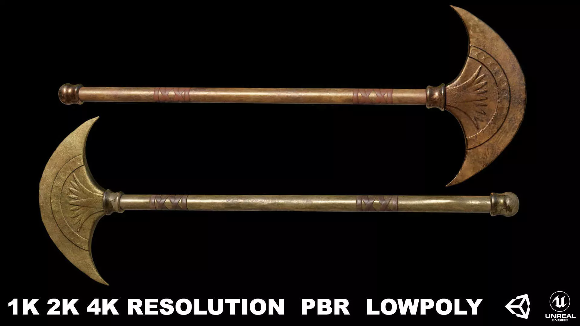 Egyptian Palm Axe Low-poly 3D model_0