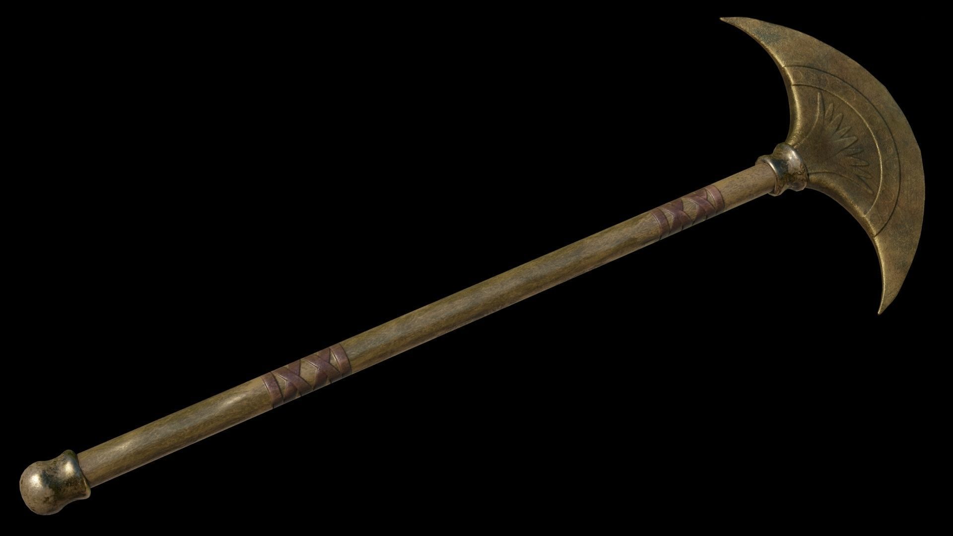 Egyptian Palm Axe Low-poly 3D model_4