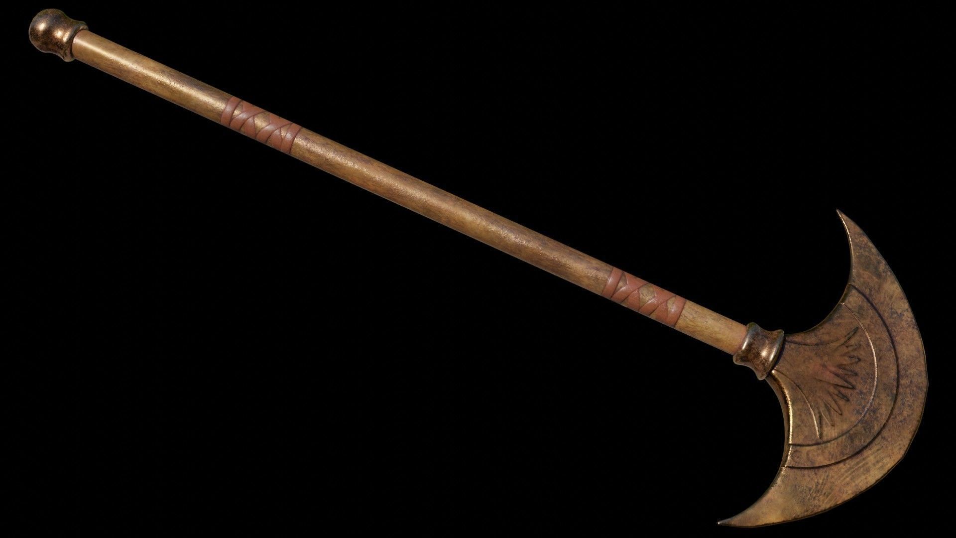 Egyptian Palm Axe Low-poly 3D model_6