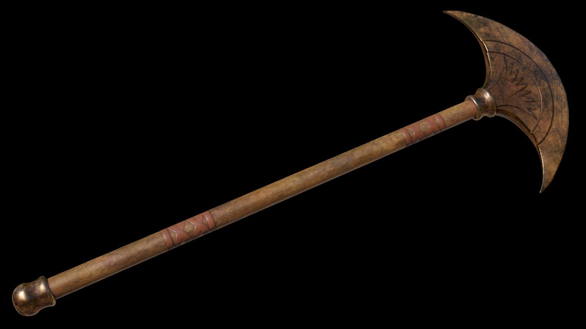 Egyptian Palm Axe Low-poly 3D model_3
