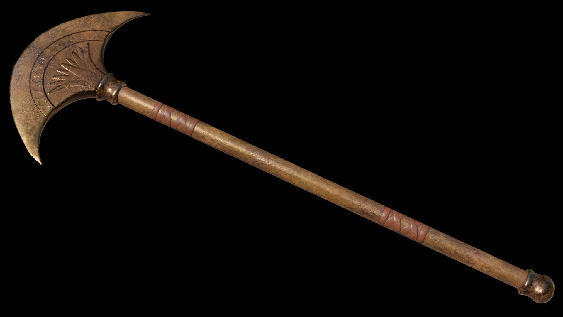 Egyptian Palm Axe Low-poly 3D model_2