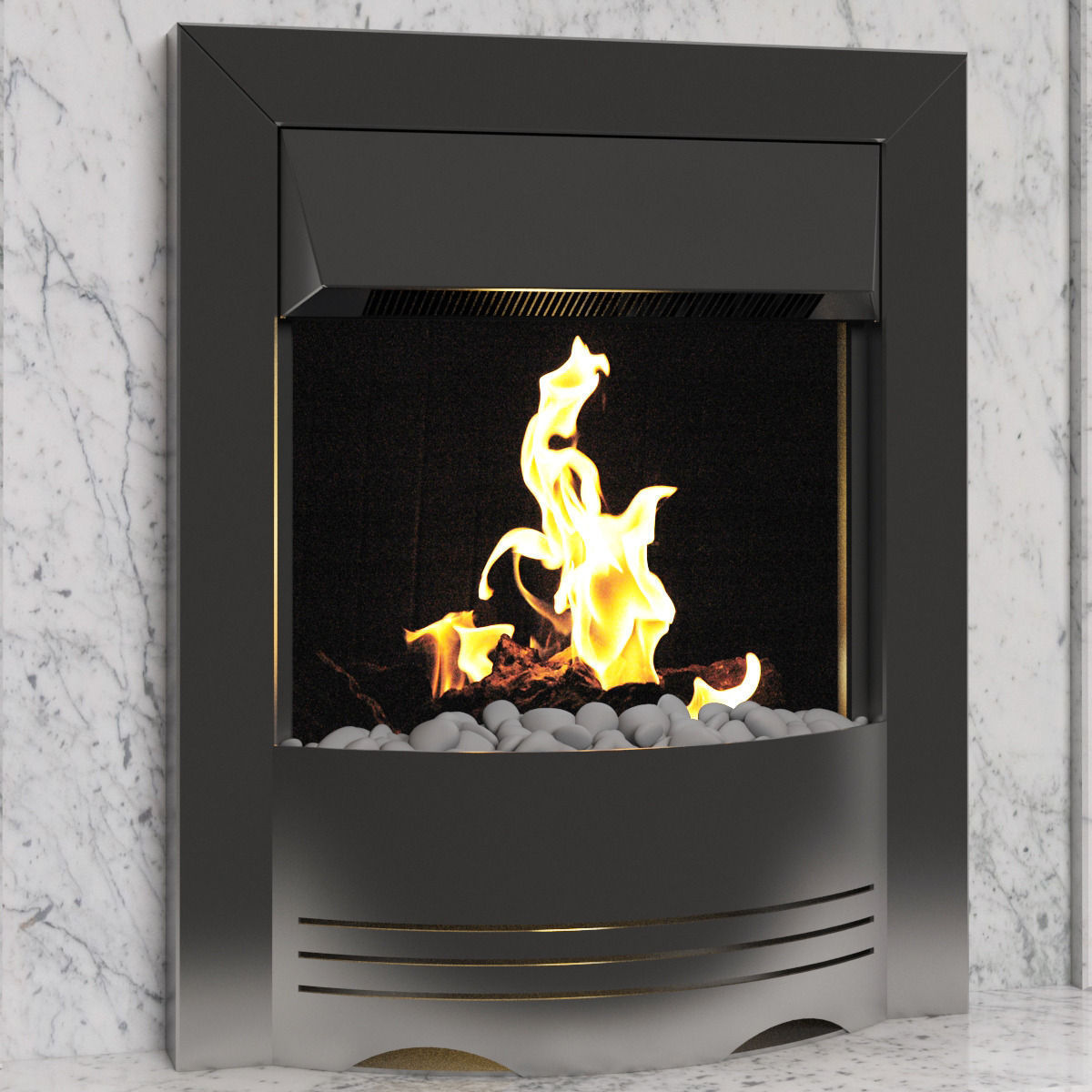 marble modern fireplace 3D model_3