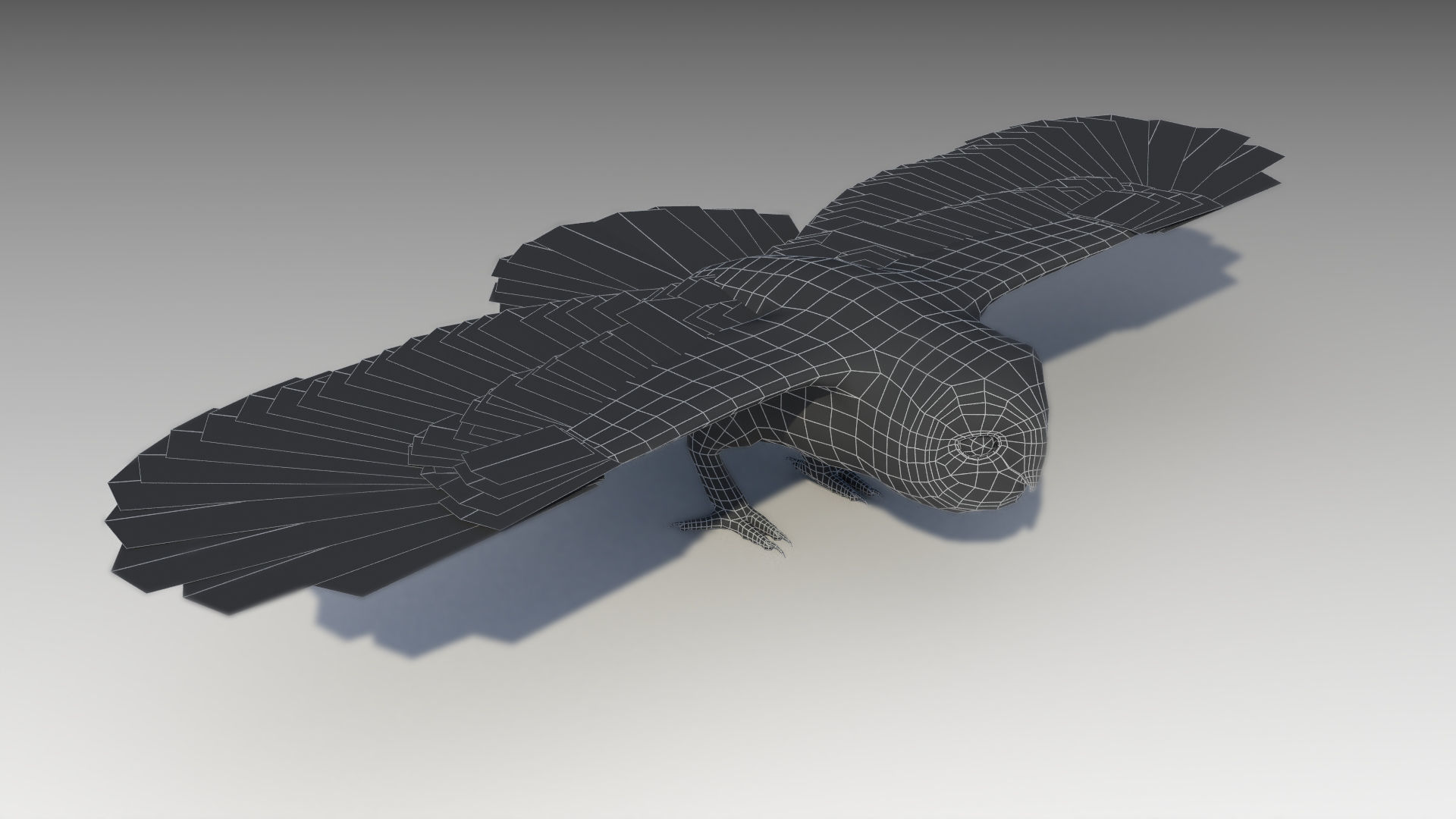 Tawny Owl Low-poly 3D model_14