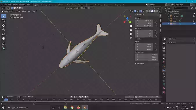Whale low poly shark