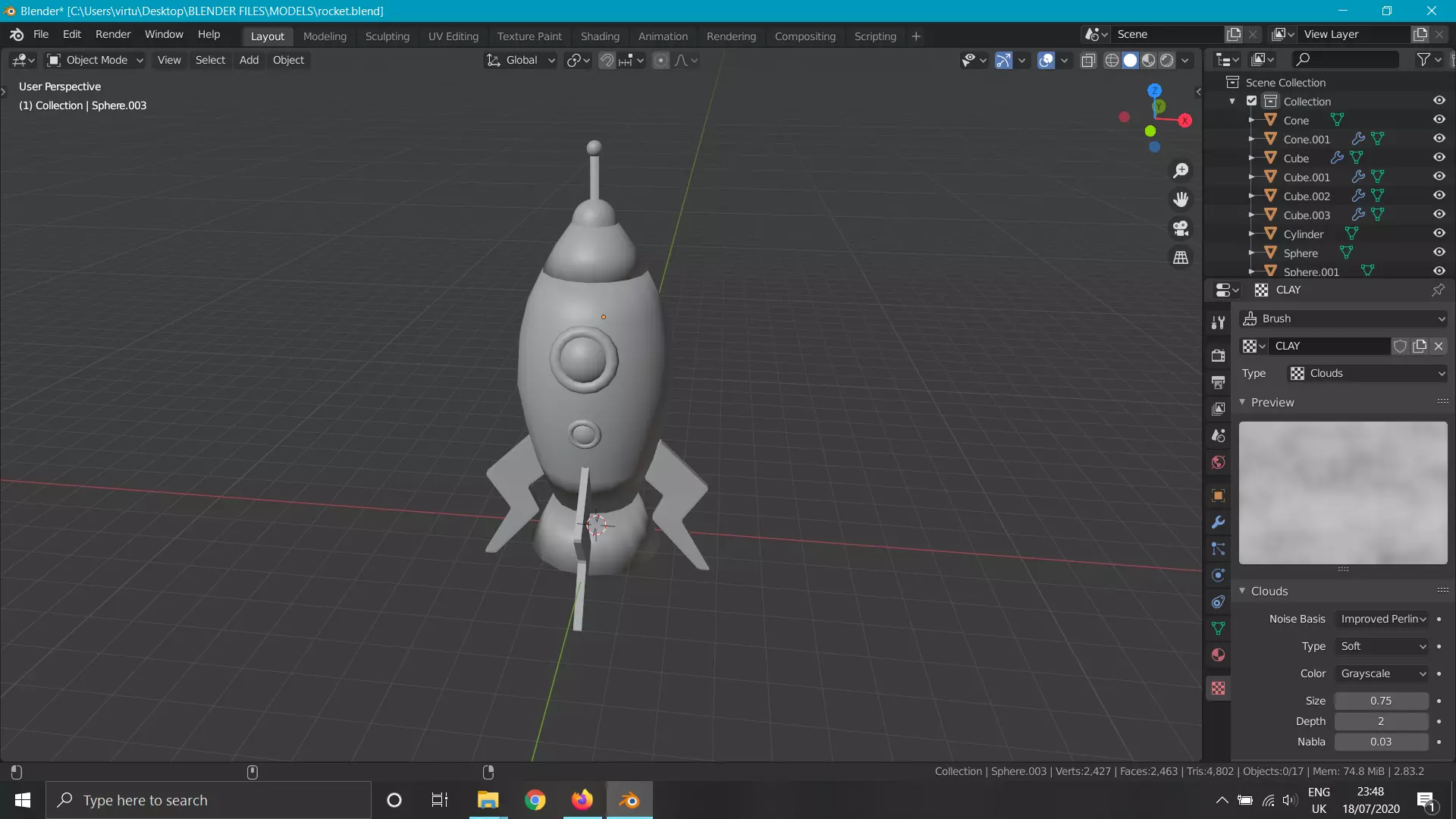 Rocket spaceship Free 3D model_0