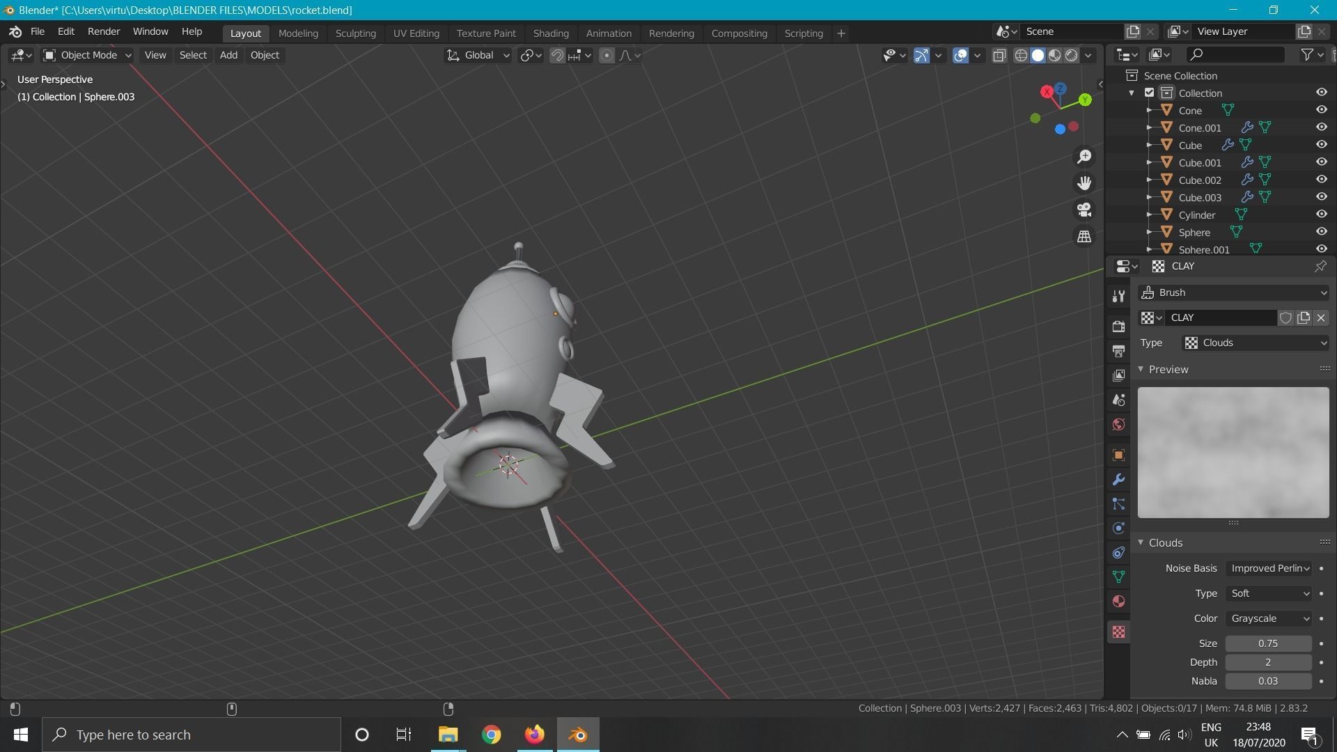 Rocket spaceship Free 3D model_1