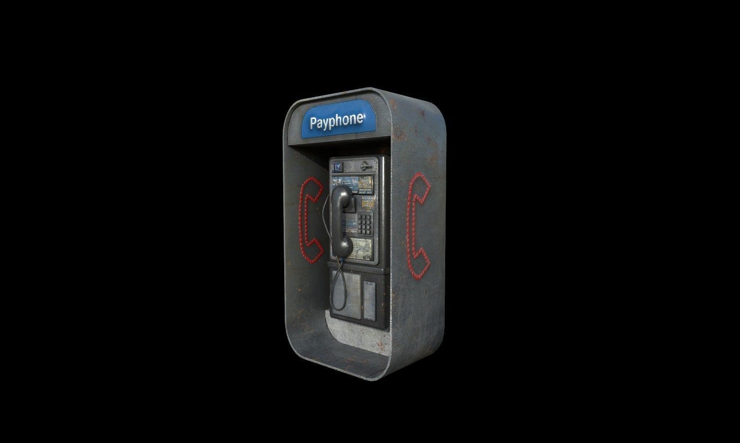 Payphone - PBR - Textured Low-poly 3D model_2