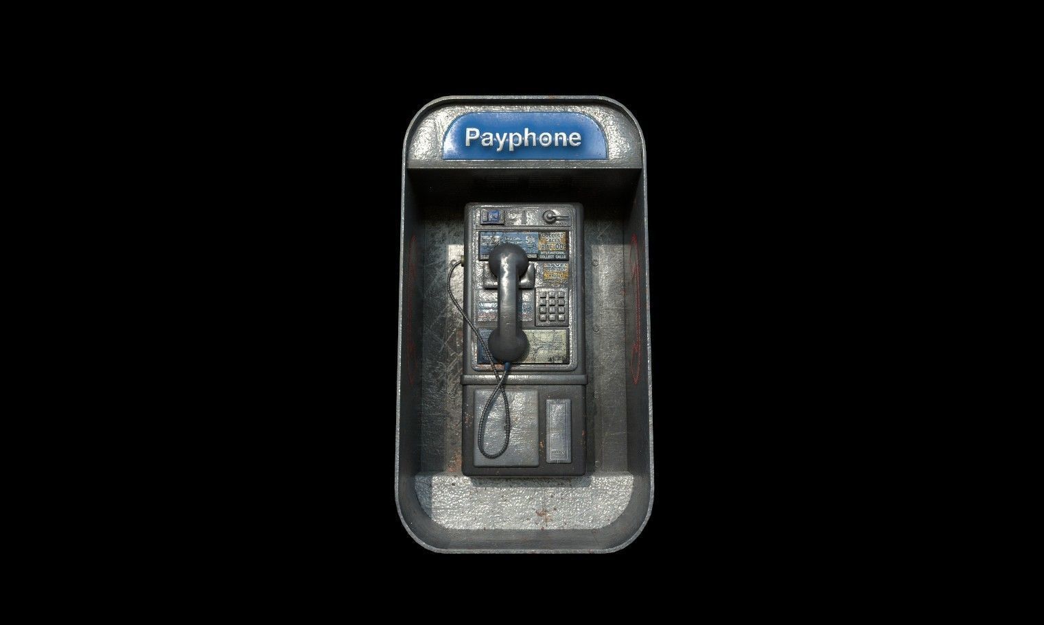 Payphone - PBR - Textured Low-poly 3D model_6