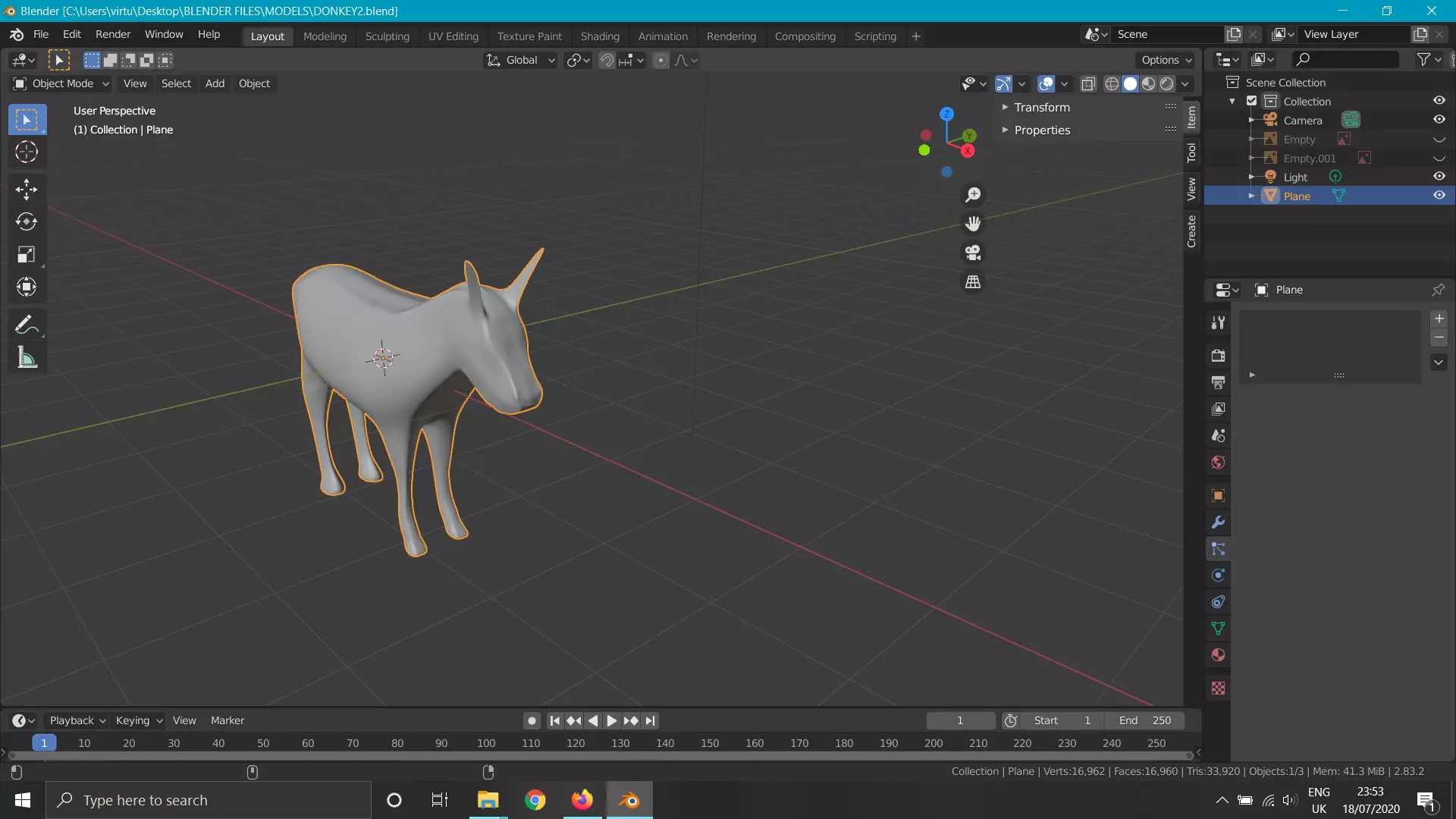 Donkey horse Free 3D model
