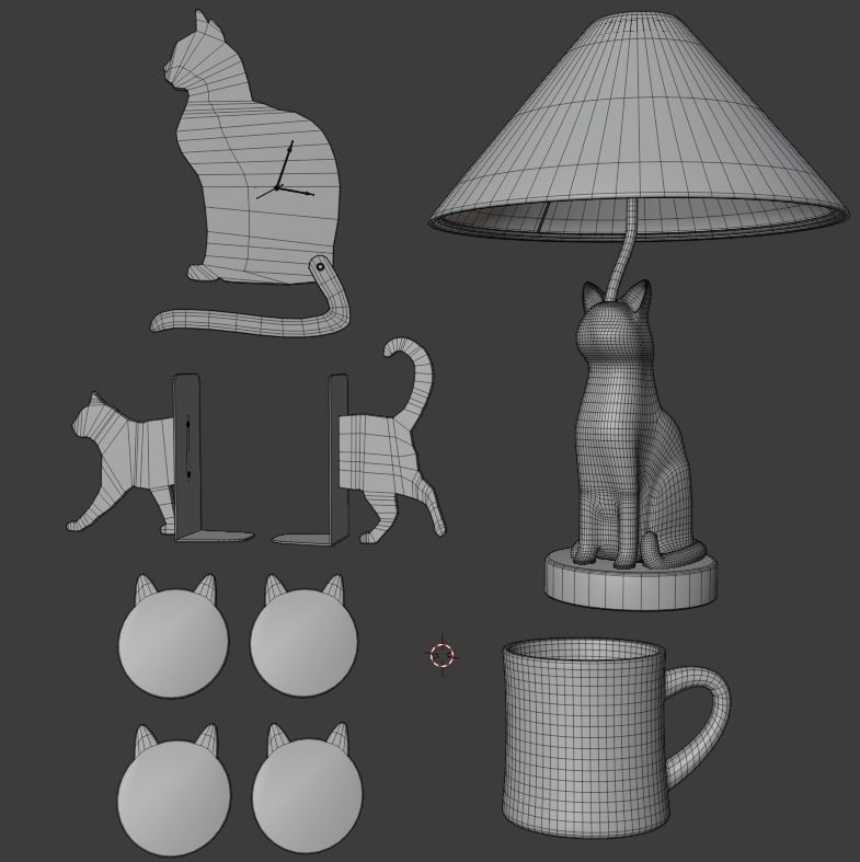 Cat House Props Low-poly 3D model_1