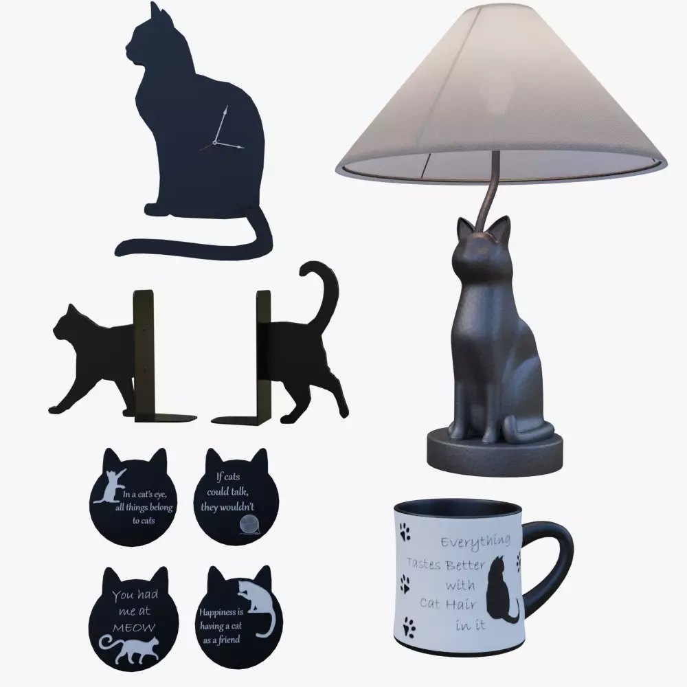 Cat House Props Low-poly 3D model_0