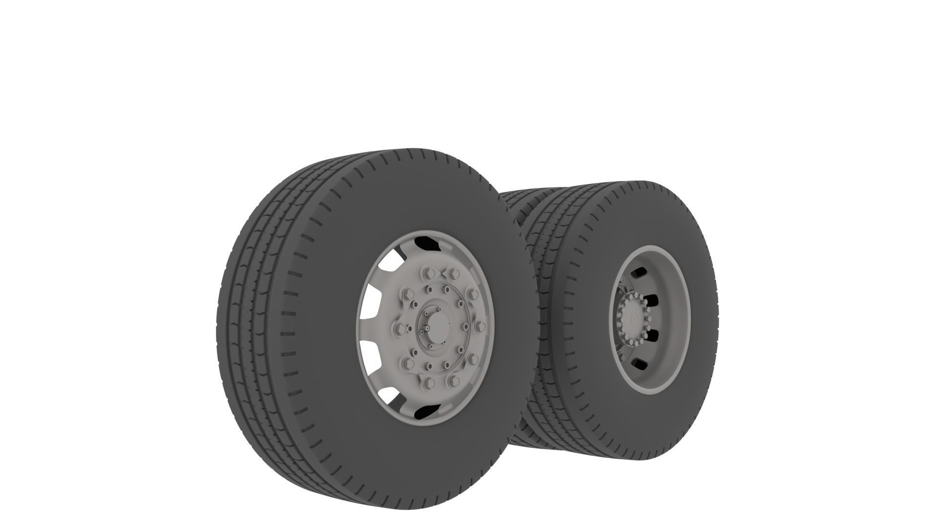 HGV wheels 3D model CGTrader