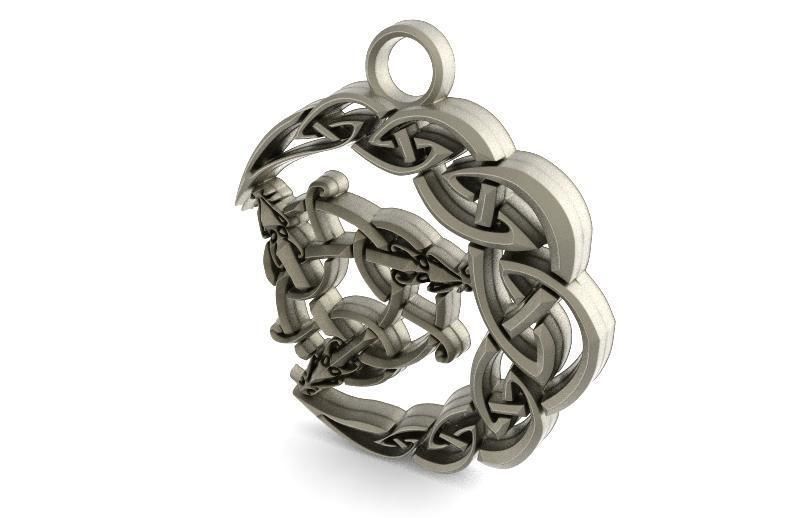 celtic moon pendant 2 3D print model_4