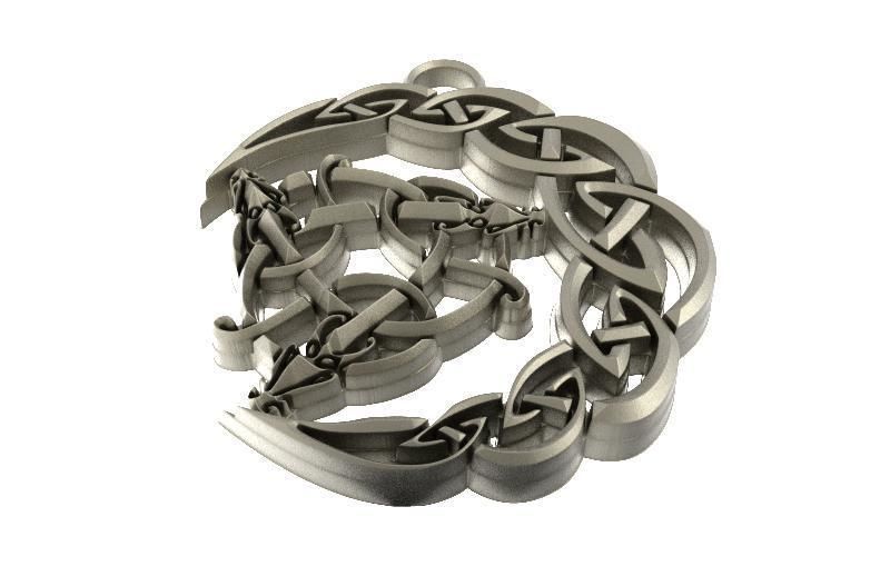 celtic moon pendant 2 3D print model_3