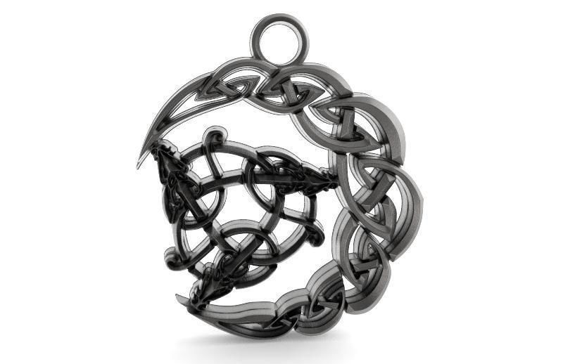 celtic moon pendant 2 3D print model_5