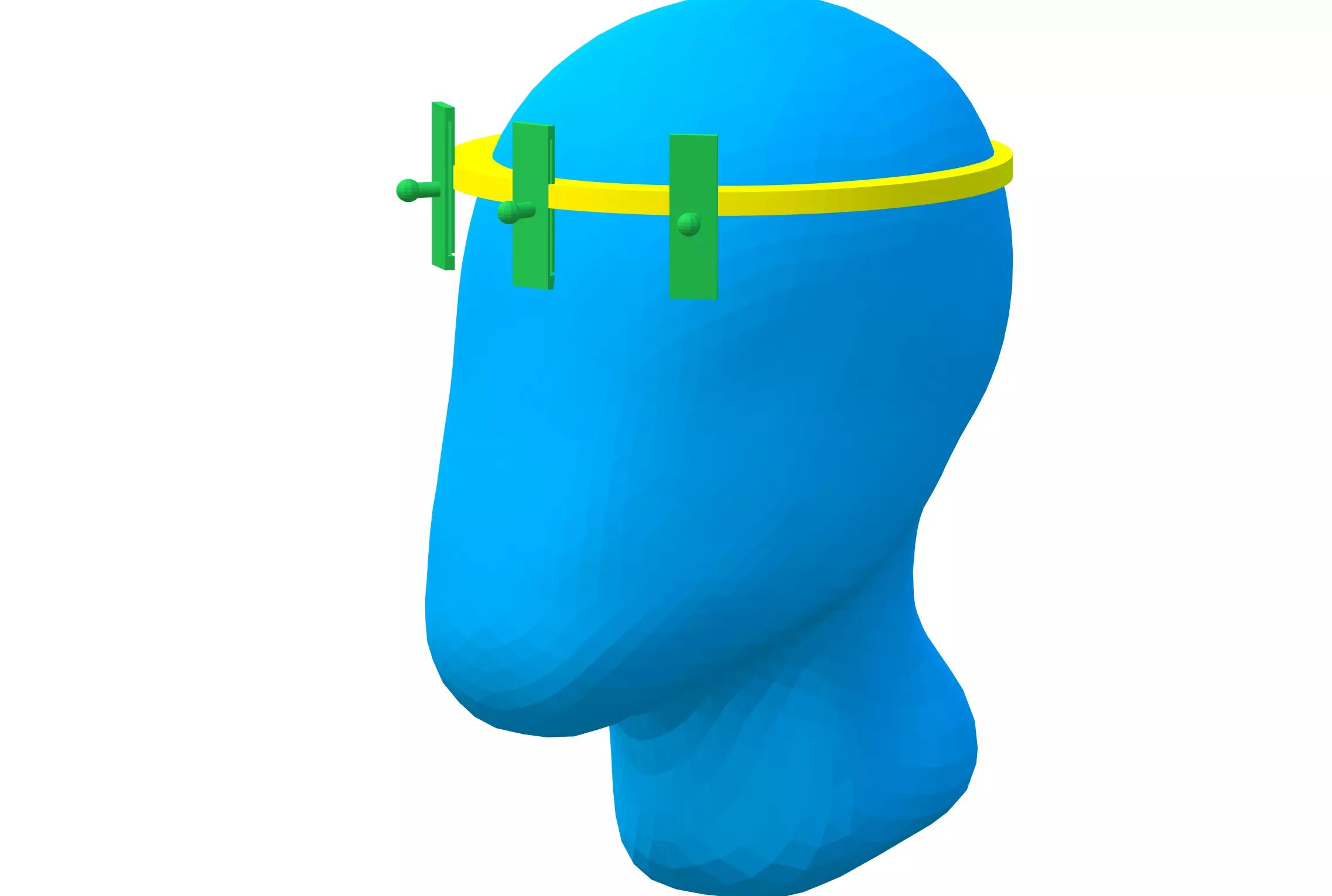 Universal face shield fastener clips Free 3D print model_0