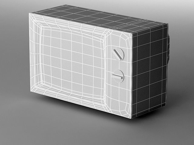 Old TV 3D model Low-poly 3D model_4