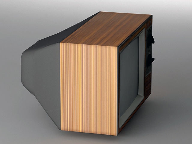 Old TV 3D model Low-poly 3D model_2