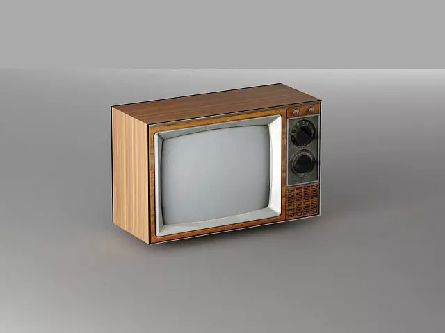 Old TV 3D model Low-poly 3D model_0