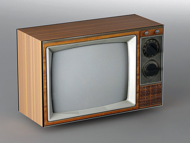 Old TV 3D model Low-poly 3D model_1