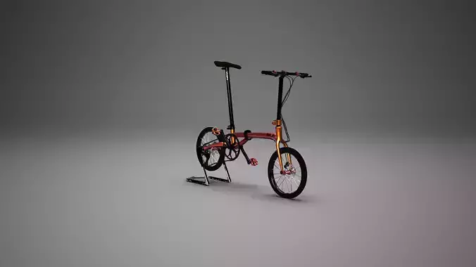 Folding bike for the city  Low-poly 3D model
