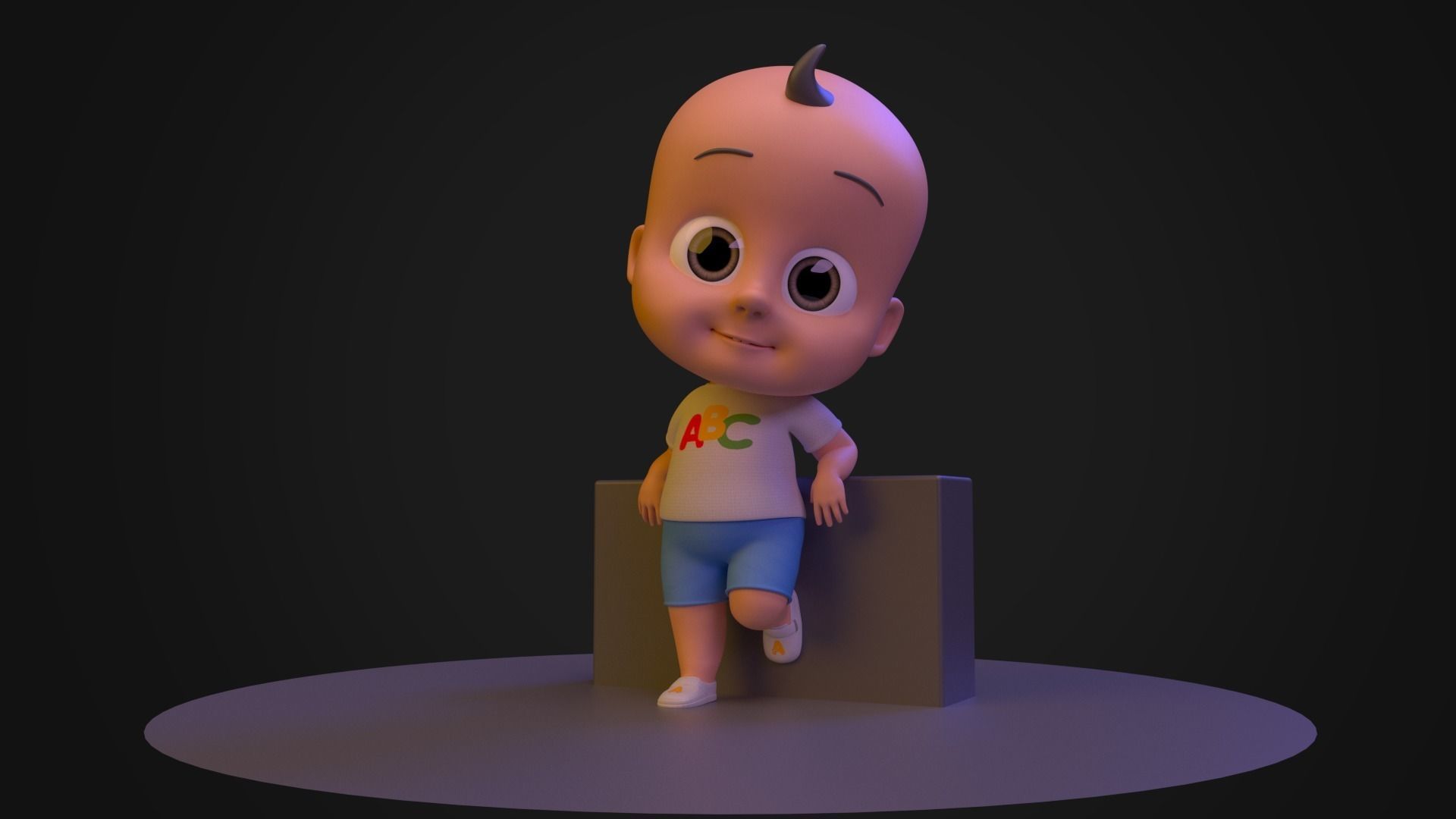 Cartoon Baby Boy Rigged 3D model 3D model_1