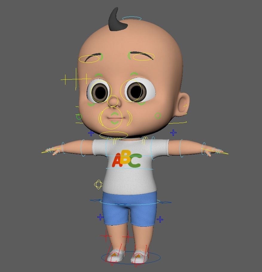 Cartoon Baby Boy Rigged 3D model 3D model_4