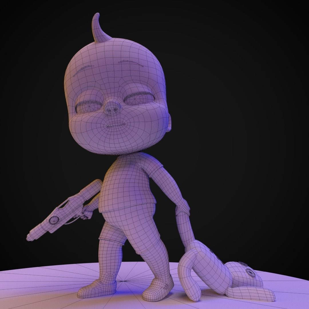 Cartoon Baby Boy Rigged 3D model 3D model_3