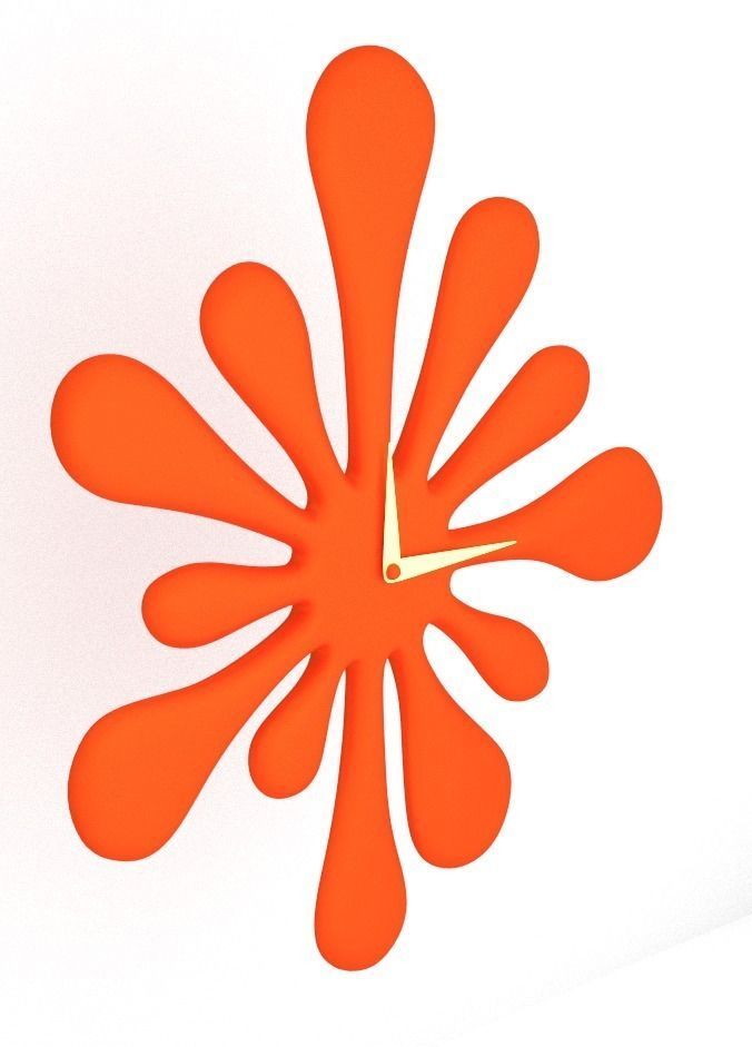 Splash Clock 3D model_2