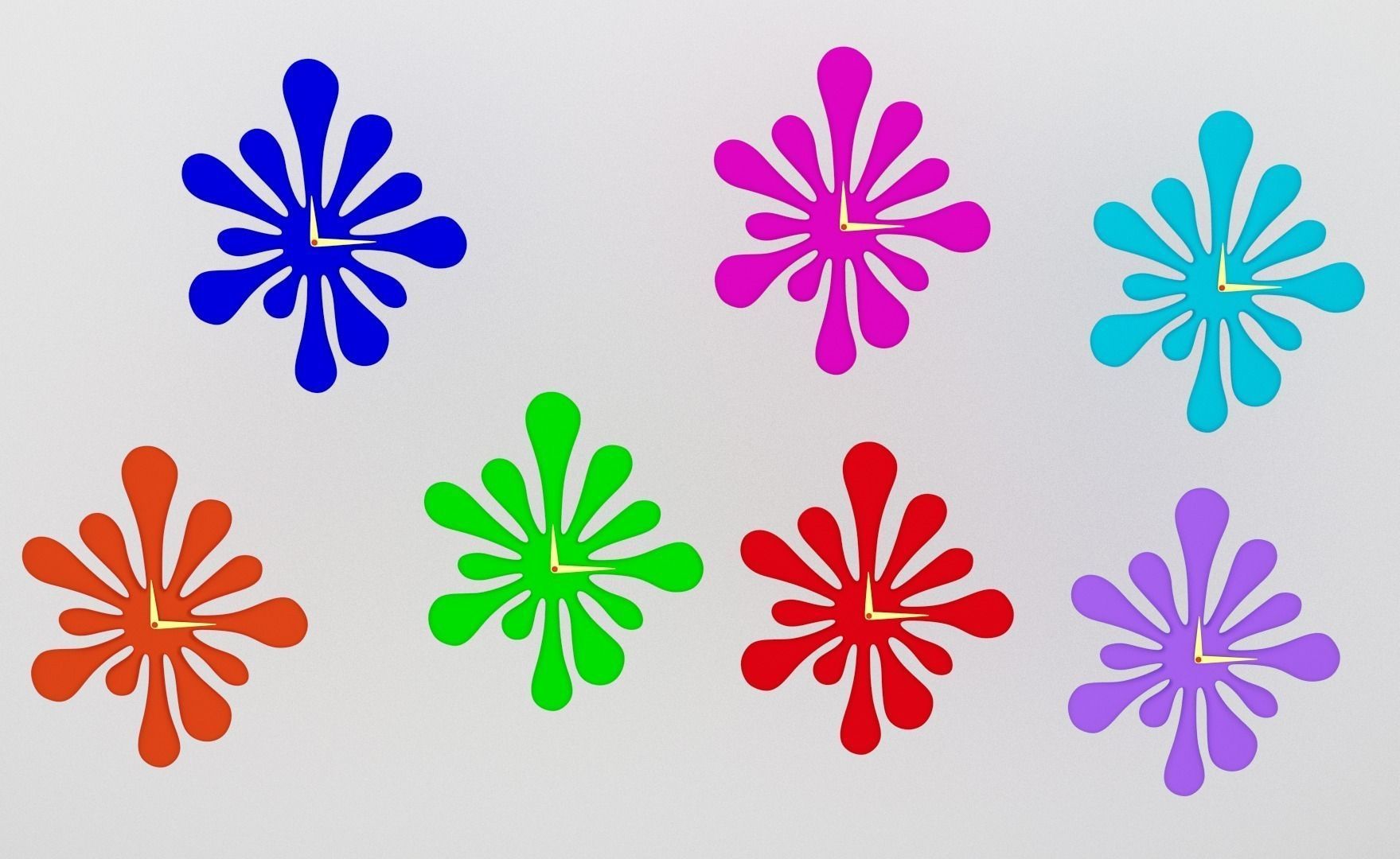 Splash Clock 3D model_12