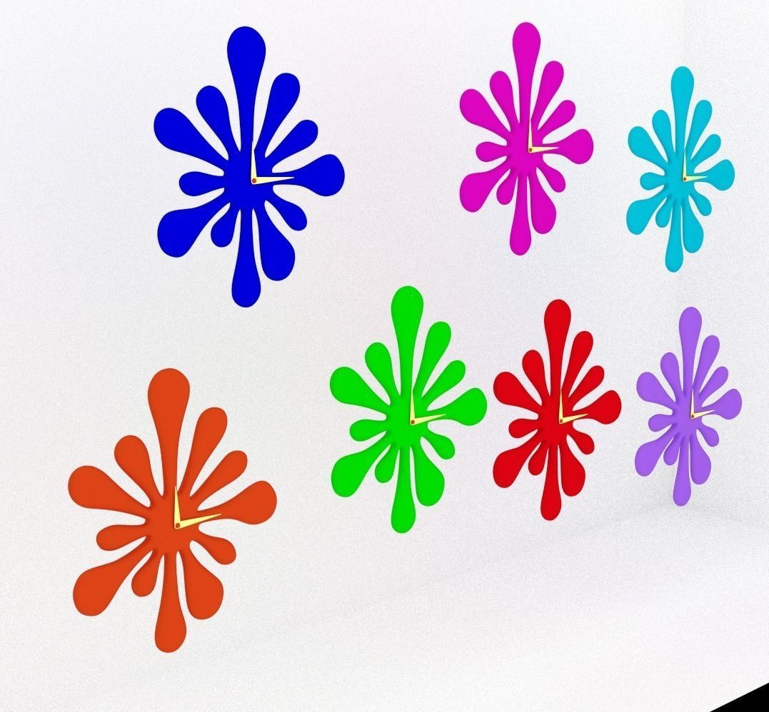 Splash Clock 3D model_0