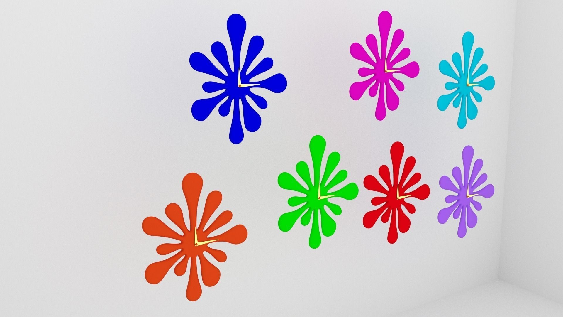 Splash Clock 3D model_11