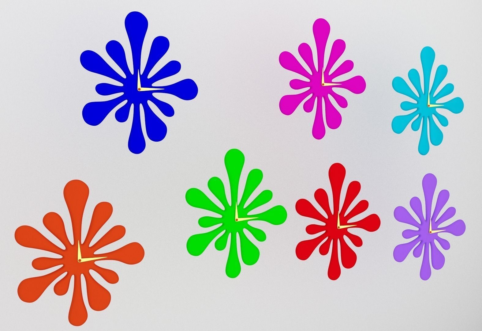 Splash Clock 3D model_10