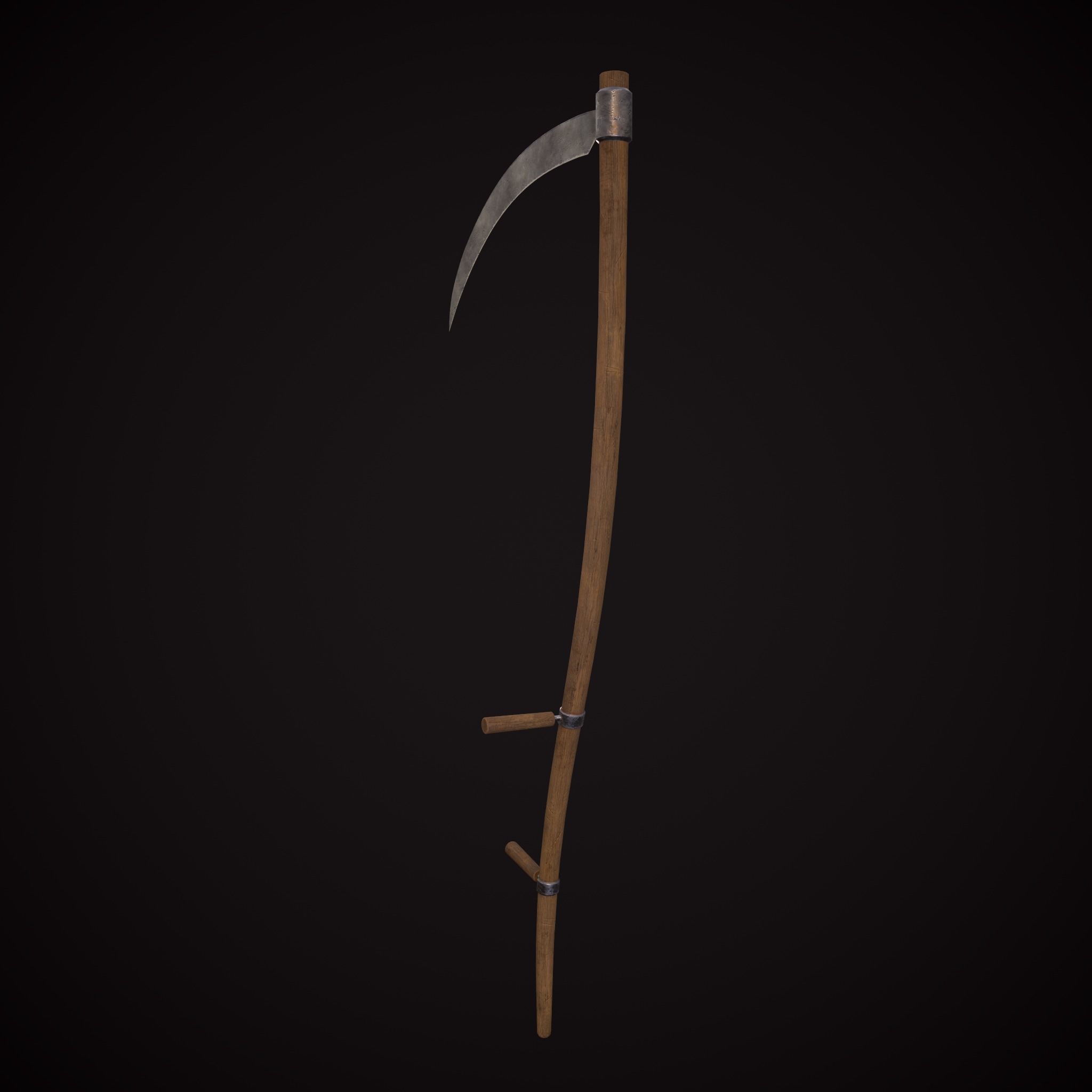 Scythe Low-poly 3D model_11