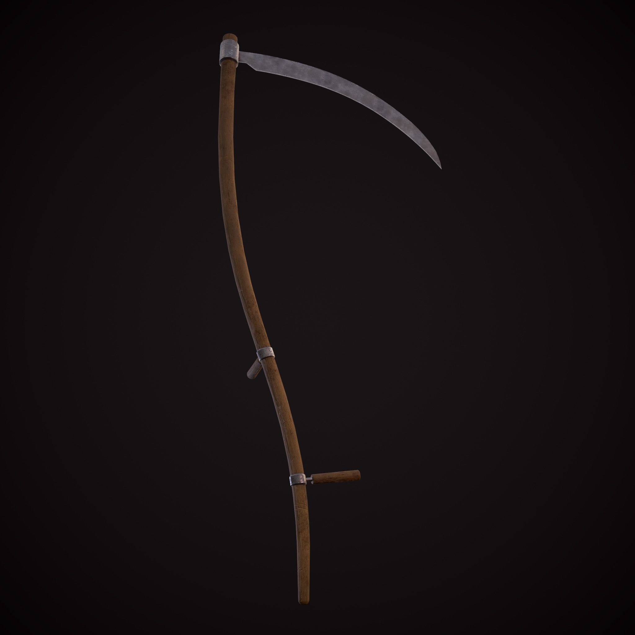 Scythe Low-poly 3D model_9