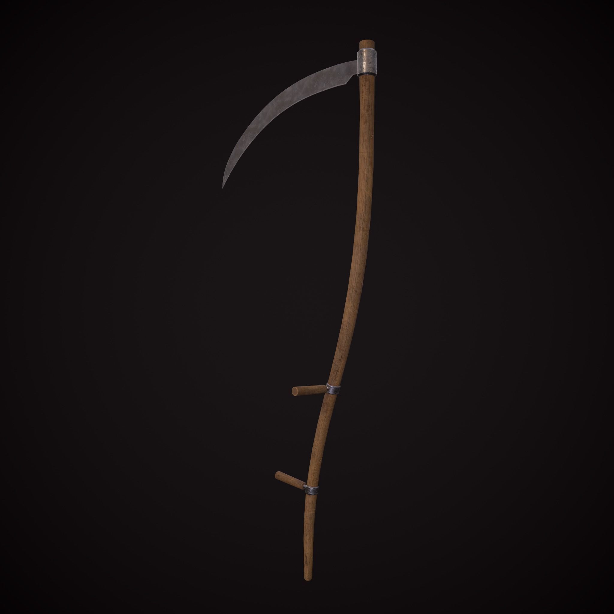 Scythe Low-poly 3D model_4