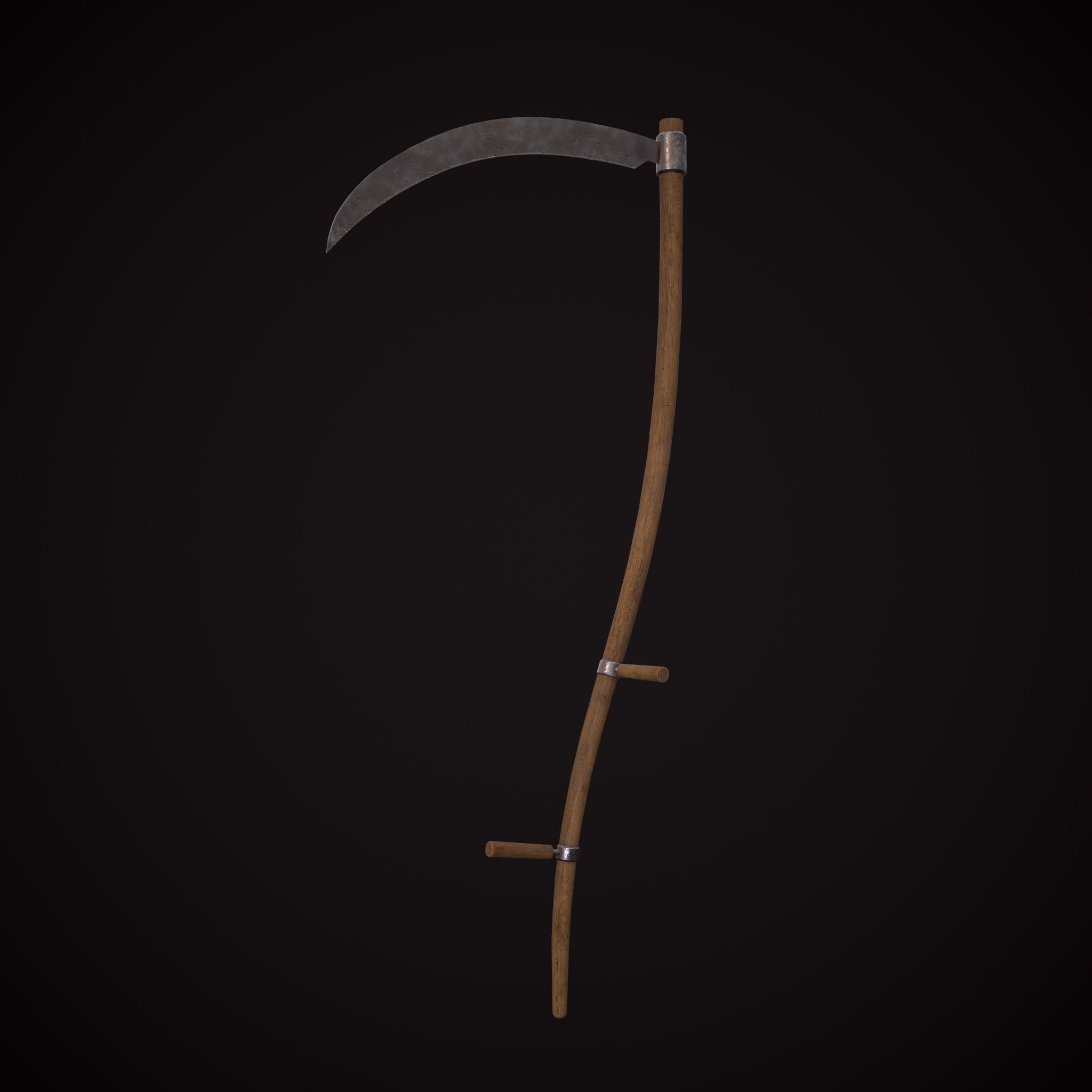 Scythe Low-poly 3D model_5