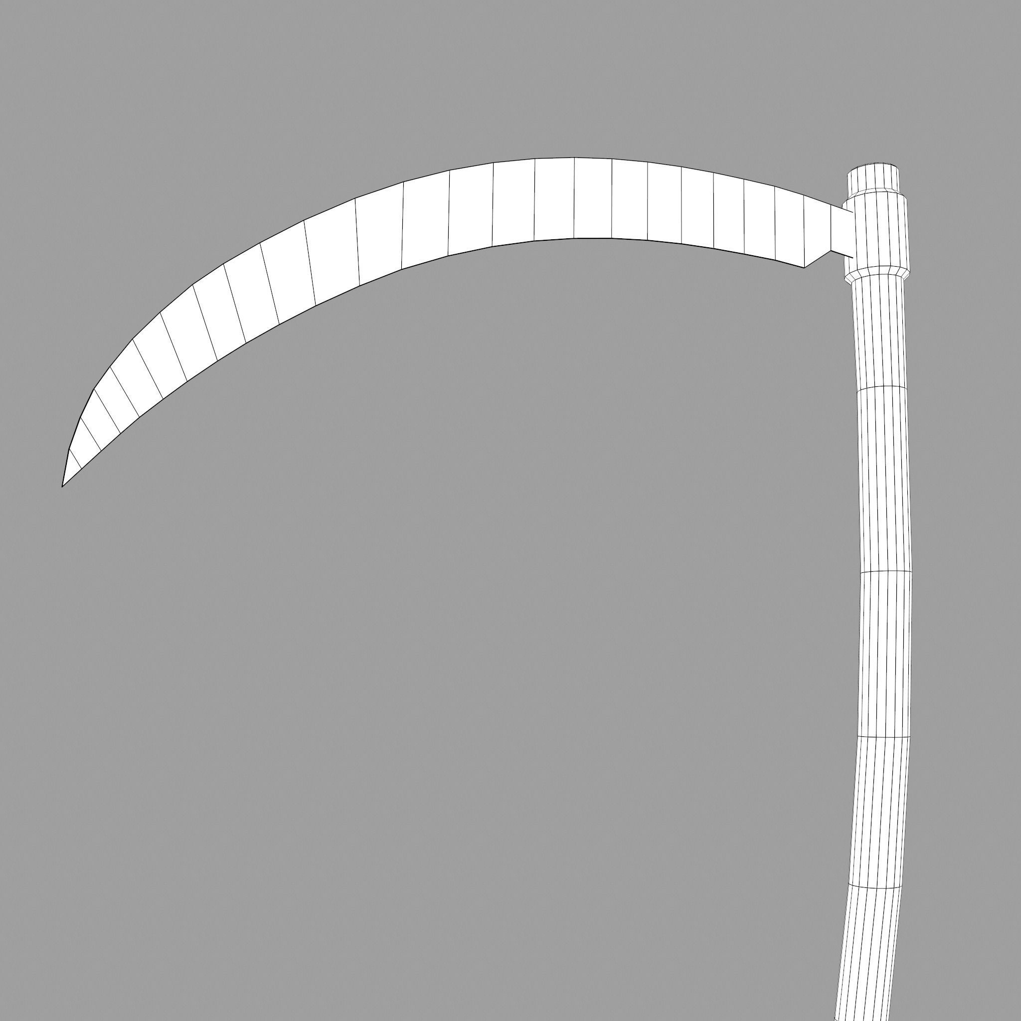 Scythe Low-poly 3D model_32