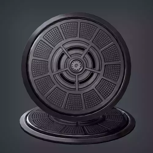 Manhole disc Low-poly 3D model