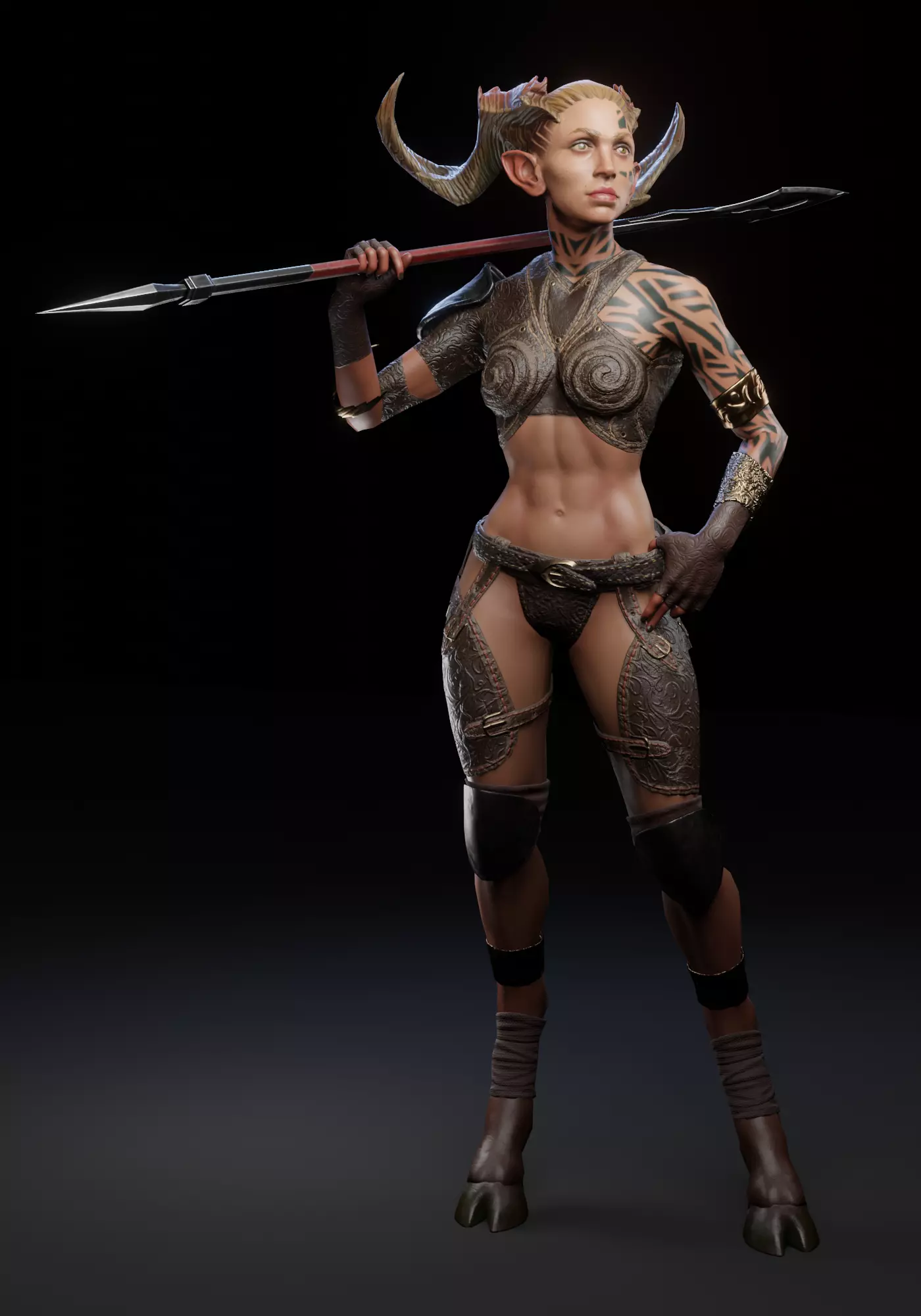 Favn Woman Low-poly 3D model_0