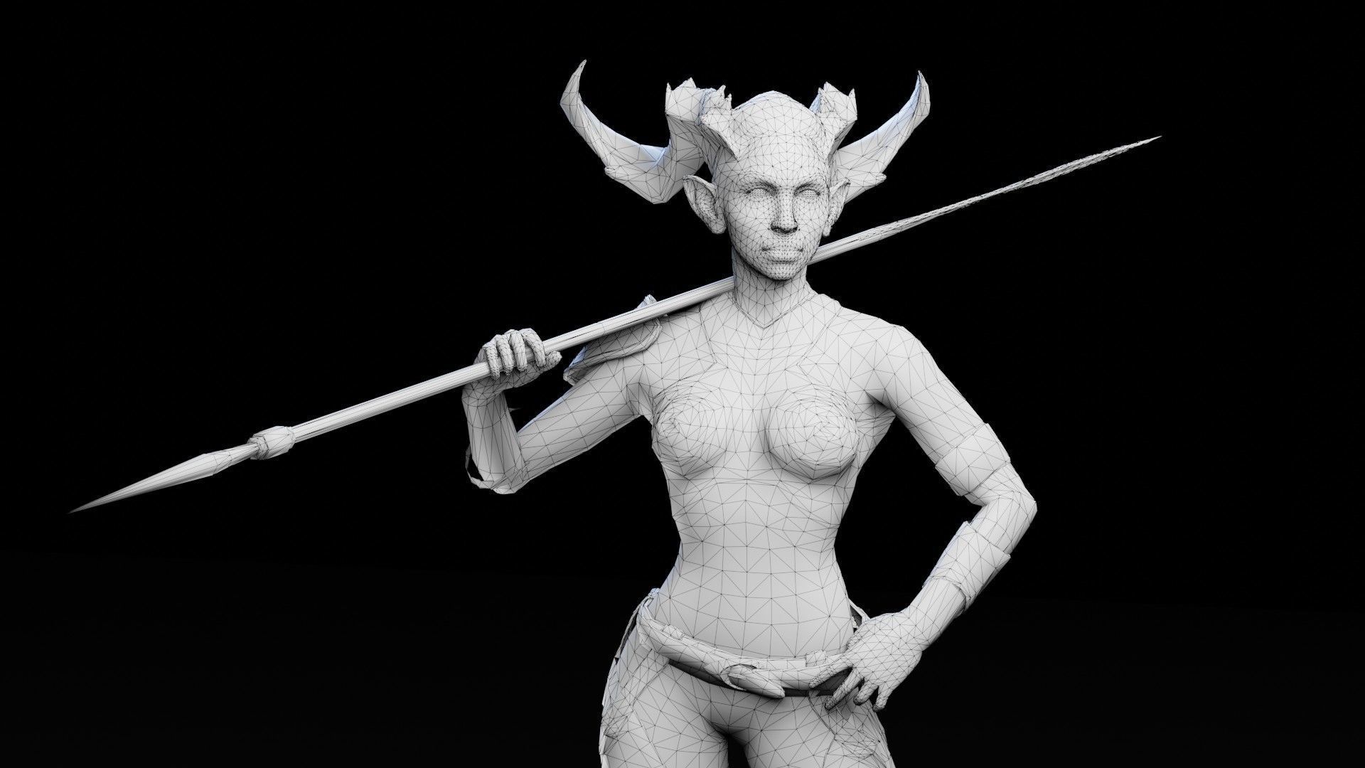 Favn Woman Low-poly 3D model_8
