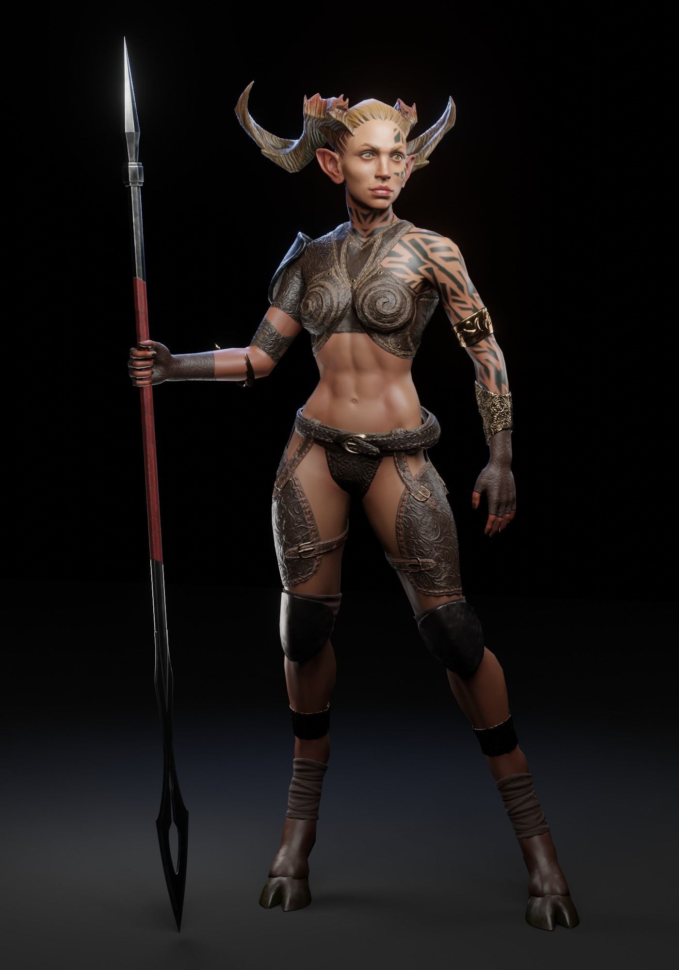 Favn Woman Low-poly 3D model_5
