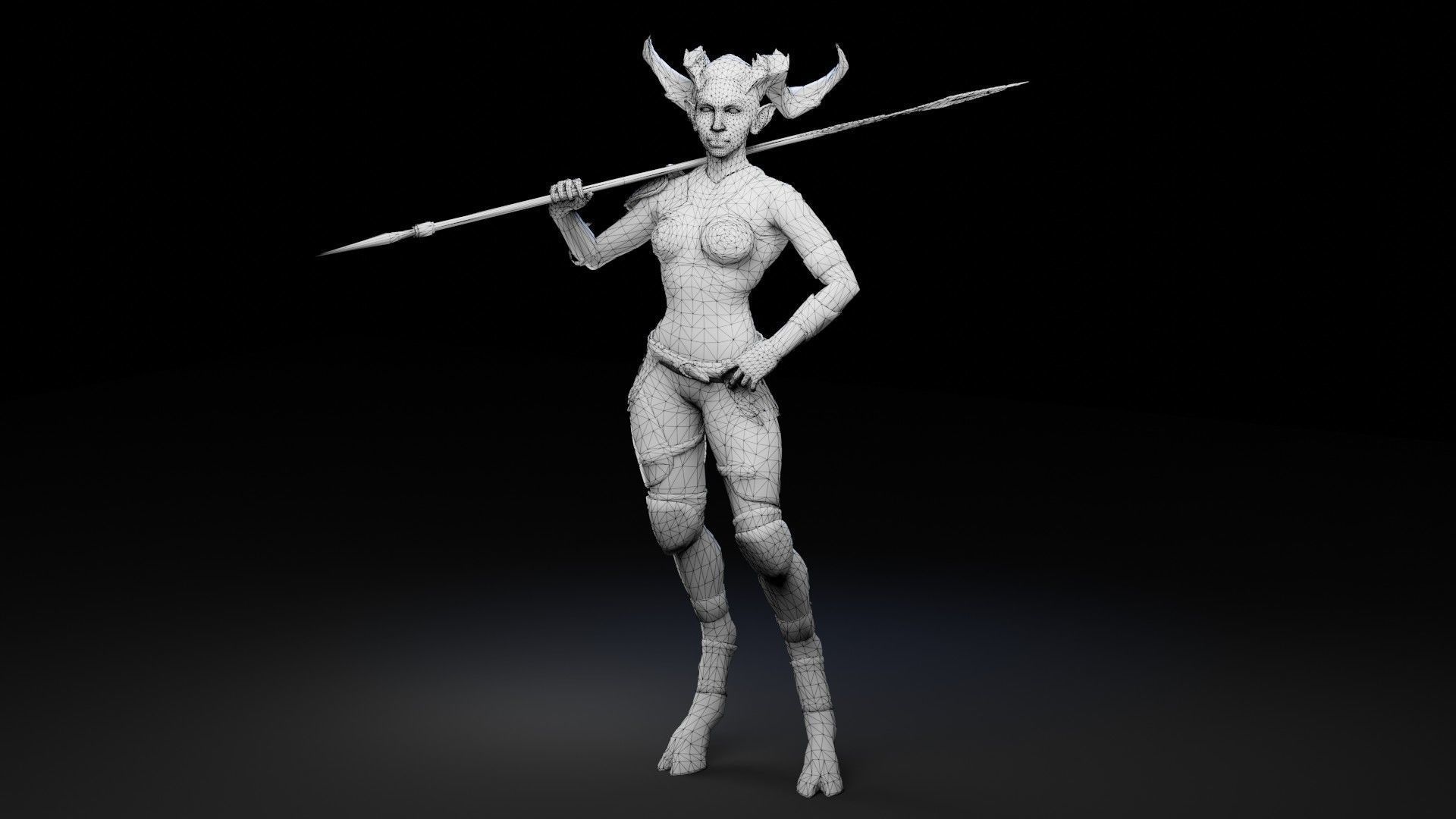 Favn Woman Low-poly 3D model_9