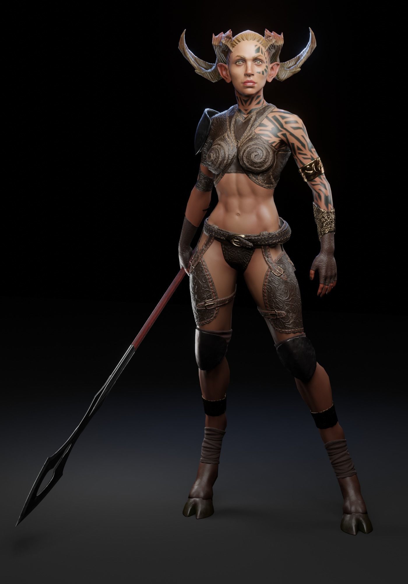 Favn Woman Low-poly 3D model_4