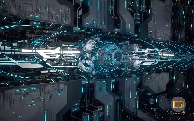 Sci-Fi portal abstract motion design 3D model