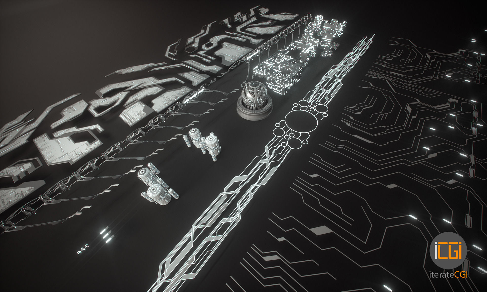 Sci-Fi portal abstract motion design 3D model_17