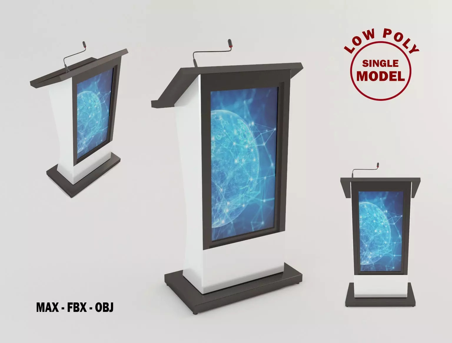 Digital Lectern 2 Low-poly 3D model