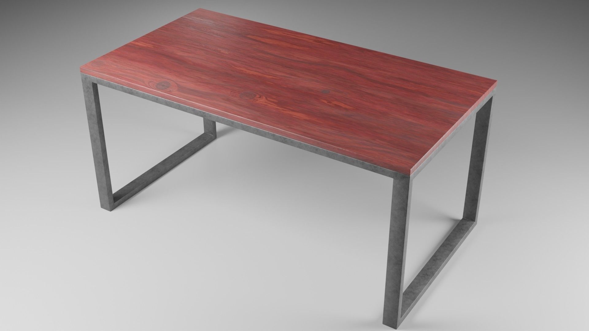 Loft style table Low-poly 3D model_1