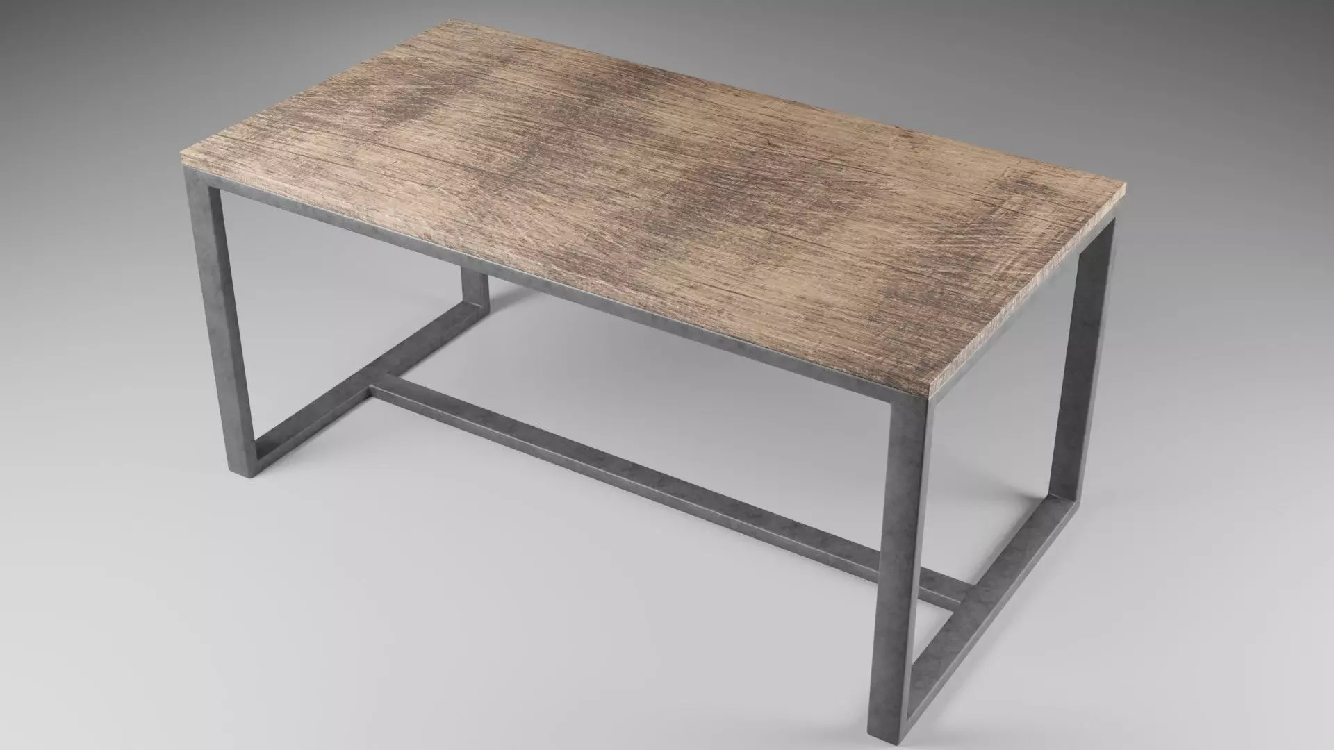 Loft style table Low-poly 3D model_0
